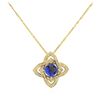 Image 2 : 14KT Yellow Gold 2.62 ctw Tanzanite and Diamond Pendant with Chain