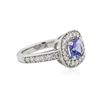 Image 2 : 14KT White Gold 1.23 ctw Tanzanite and Diamond Ring
