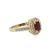 Image 2 : 14KT Yellow Gold 0.82 ctw Ruby and Diamond Ring
