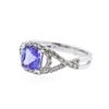 Image 2 : 14KT White Gold 1.22 ctw Tanzanite and Diamond Ring