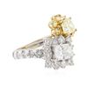 Image 2 : 18KT Two-Tone Gold 3.55 ctw Diamond Ring