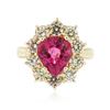 Image 1 : 14KT Yellow Gold 2.61 ctw Tourmaline and Diamond Ring