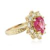 Image 2 : 14KT Yellow Gold 2.61 ctw Tourmaline and Diamond Ring