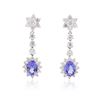Image 1 : 14KT White Gold 3.18 ctw Tanzanite and Diamond Earrings