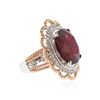 Image 2 : 14KT Two-Tone Gold 16.90 ctw Ruby and Diamond Ring
