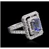 Image 2 : 14KT White Gold 2.19 ctw Tanzanite and Diamond Ring