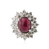 Image 1 : 14KT White Gold 6.05 ctw Ruby and Diamond Ring