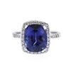 Image 1 : 18KT White Gold 4.29 ctw Tanzanite and Diamond Ring