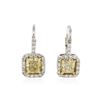 Image 1 : Platinum EGL USA Certified 2.44 ctw Fancy Yellow Diamond Earrings