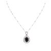 Image 1 : 14KT White Gold 7.20 ctw Sapphire and Diamond Pendant With Chain
