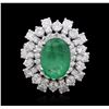 Image 1 : 14KT White Gold 3.81 ctw Emerald and Diamond Ring