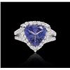 Image 1 : 14KT White Gold 3.27 ctw Tanzanite and Diamond Ring