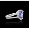 Image 2 : 14KT White Gold 3.27 ctw Tanzanite and Diamond Ring