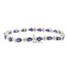 Image 2 : 14KT White Gold 7.74 ctw Sapphire and Diamond Bracelet