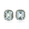 Image 1 : 14KT White Gold 7.06 ctw Aquamarine and Diamond Earrings