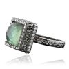 Image 2 : 18KT White Gold 3.00 ctw Tourmaline and Diamond Ring