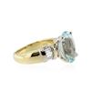 Image 2 : 14KT Yellow and White Gold 4.93 ctw Aquamarine and Diamond Ring