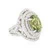 Image 2 : 14KT White Gold GIA Certified 11.61 ctw Alexandrite and Diamond Ring
