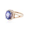 Image 2 : 14KT Yellow Gold 4.24 ctw Tanzanite and Diamond Ring