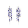 Image 1 : 14KT White Gold 3.78 ctw Tanzanite and Diamond Earrings