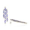 Image 2 : 14KT White Gold 3.78 ctw Tanzanite and Diamond Earrings