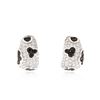 Image 1 : 18KT White Gold 0.72 ctw Sapphire and Diamond Earrings