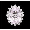 Image 1 : 14KT White Gold 13.66 ctw Kunzite and Diamond Ring