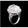 Image 3 : 14KT White Gold 13.66 ctw Kunzite and Diamond Ring