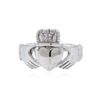 Image 1 : 14KT White Gold Heart and Crown Ring