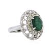 Image 1 : 14KT White Gold 2.89 ctw Emerald and Diamond Ring