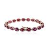 Image 2 : 14KT Rose Gold 19.03 ctw Ruby and Diamonds Bracelet