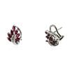 Image 2 : 14KT White Gold 0.80 ctw Ruby and Diamond Earrings