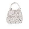 Image 1 : 14KT White Gold 0.22 ctw Diamond Purse Pendant