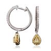 Image 2 : 14KT Two-Tone Gold Yellow Diamond Earrings