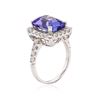 Image 3 : 18KT White Gold 6.19 ctw Tanzanite and Diamond Ring