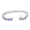 Image 3 : 14KT White Gold 9.20 ctw Tanzanite and Diamond Bracelet