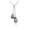 Image 2 : 18KT White Gold Pearl and Diamond Necklace