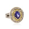 Image 2 : 14KT White Gold 1.95 ctw Tanzanite and Diamond Ring