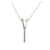 Image 2 : 14KT White Gold 0.12 ctw Diamond Pendant With Chain