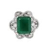 Image 1 : 14KT White Gold 7.31 ctw Emerald and Diamond Ring