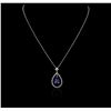 Image 1 : 14KT White Gold 2.98 ctw Tanzanite and Diamond Pendant With Chain
