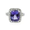 Image 1 : 14KT White Gold 6.14 ctw Tanzanite and Diamond Ring