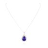 Image 1 : 14KT White Gold GIA Certified 16.01 ctw Tanzanite and Diamond Pendant With Chain
