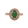 Image 1 : 14KT Rose Gold 1.12 ctw Emerald and Diamond Ring