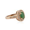 Image 2 : 14KT Rose Gold 1.12 ctw Emerald and Diamond Ring