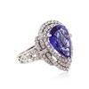Image 2 : 14KT White Gold GIA Certified 6.18 ctw Tanzanite and Diamond Ring
