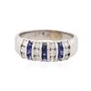 Image 1 : 14KT White Gold 0.50 ctw Sapphire and Diamond Ring