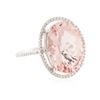 Image 2 : 14KT White Gold 8.01 ctw Kunzite and Diamond Ring