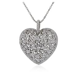 14KT White Gold 0.82 ctw Diamond Pendant With Chain