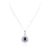 Image 1 : 14KT White Gold 5.64 ctw Tanzanite and Diamond Pendant With Chain